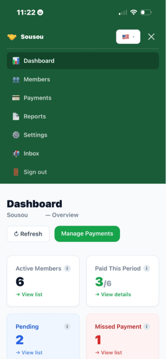 Admin Menu Mobile