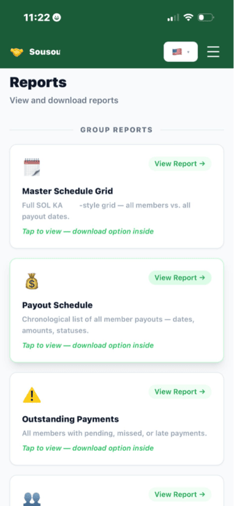 Admin Reports Mobile